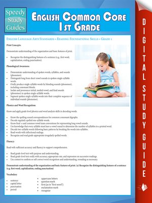 cover image of English Common Core 1st Grade